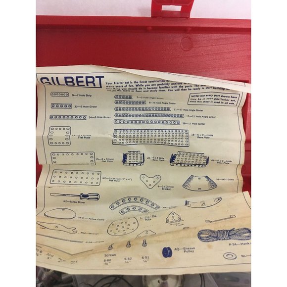 1970s Erector Set Plastic case motor parts instructions only 3 wheels - Picture 5 of 8